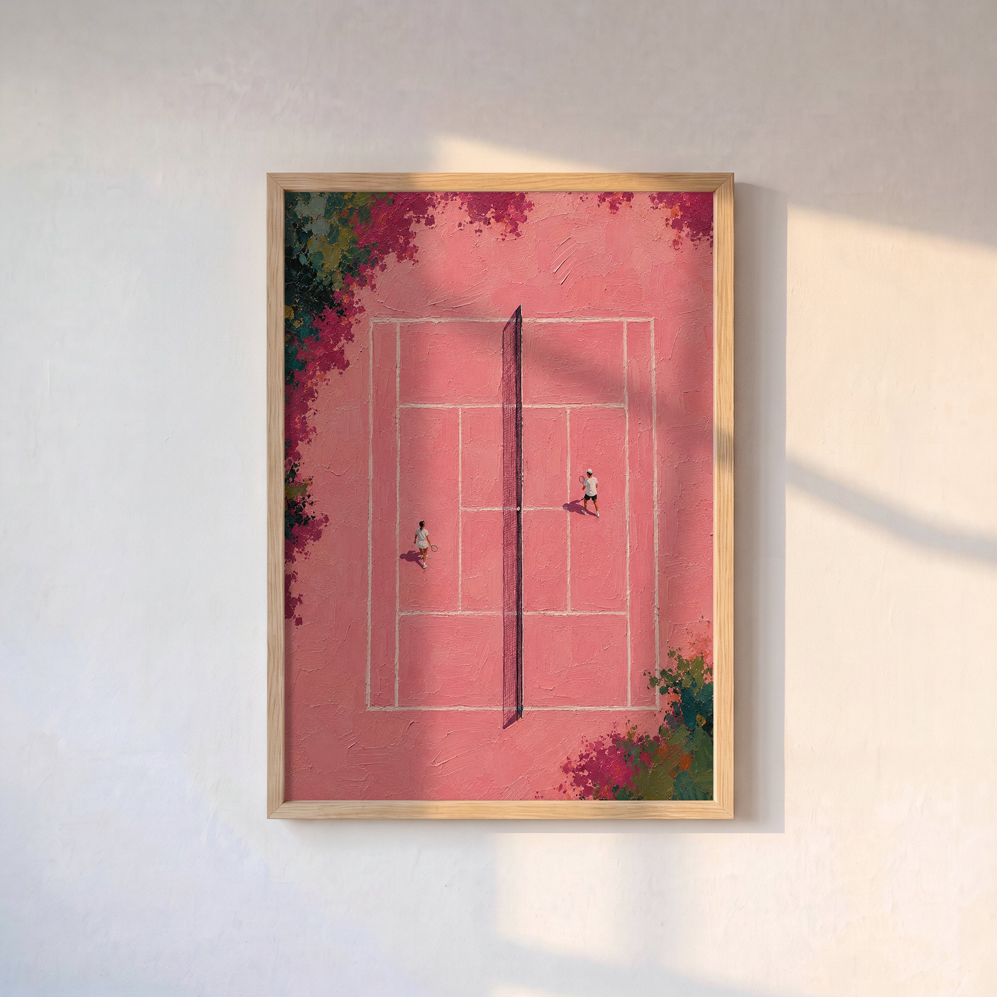 Pembe Kortta Tenis Poster Baskı