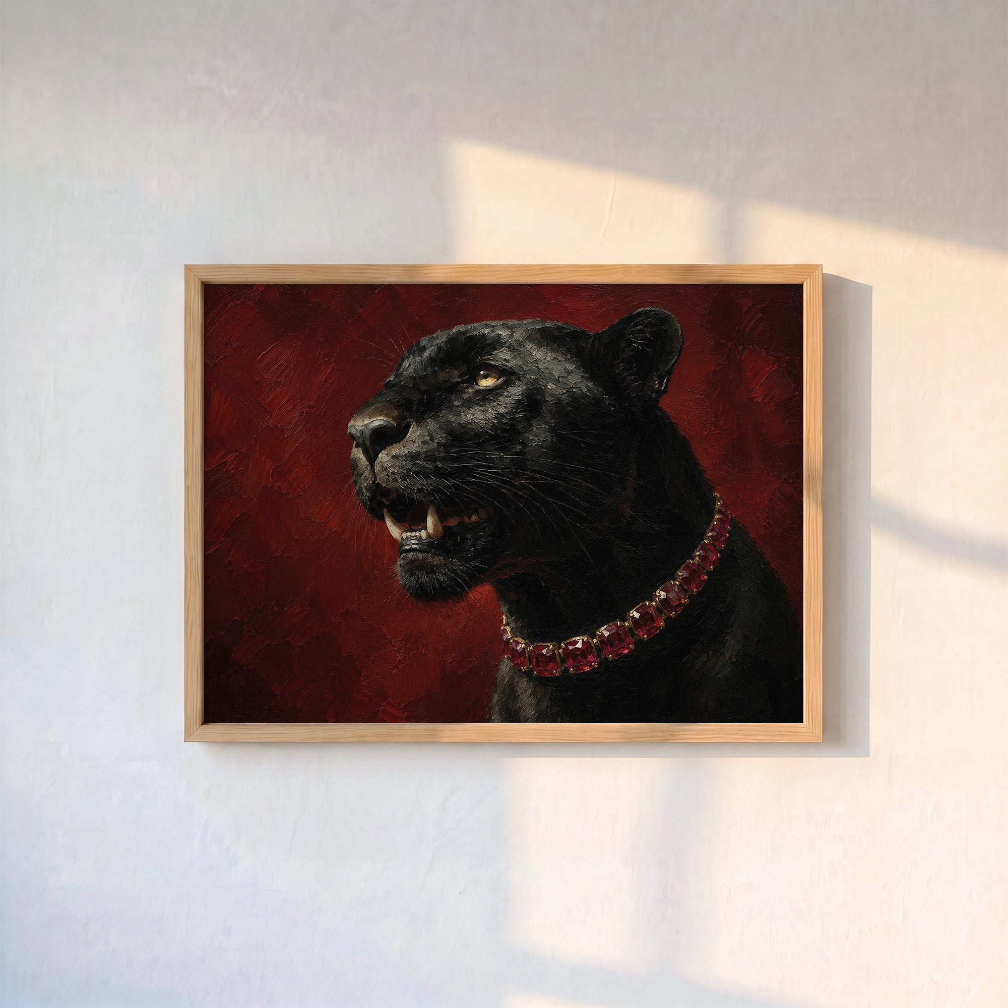 Kırmızı Mücevherli Siyah Panter Poster Baskı