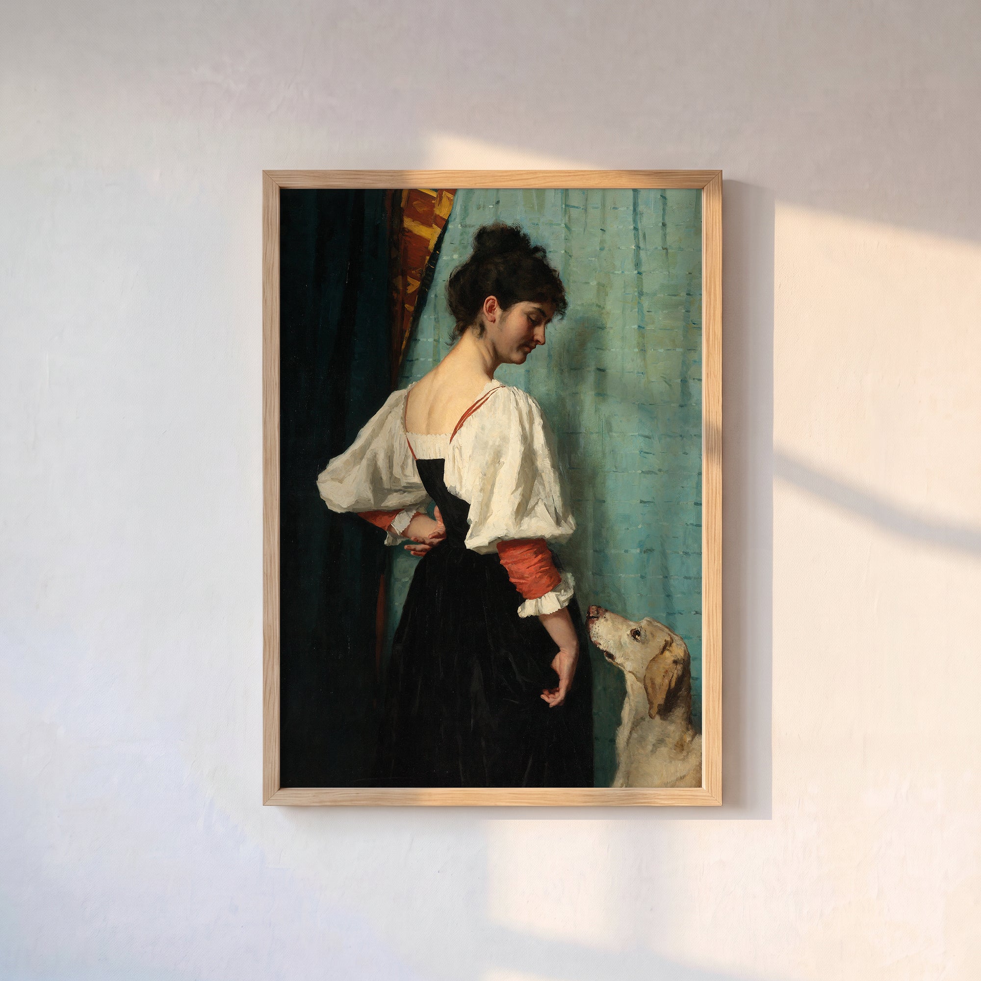 Thérèse Schwartze – Puck ve Genç Kadın Poster Baskı