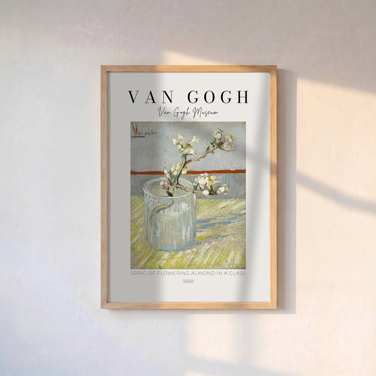 Vincent Van Gogh – "Bardakta Çiçek Açan Badem Dalı" Müze Poster Baskı