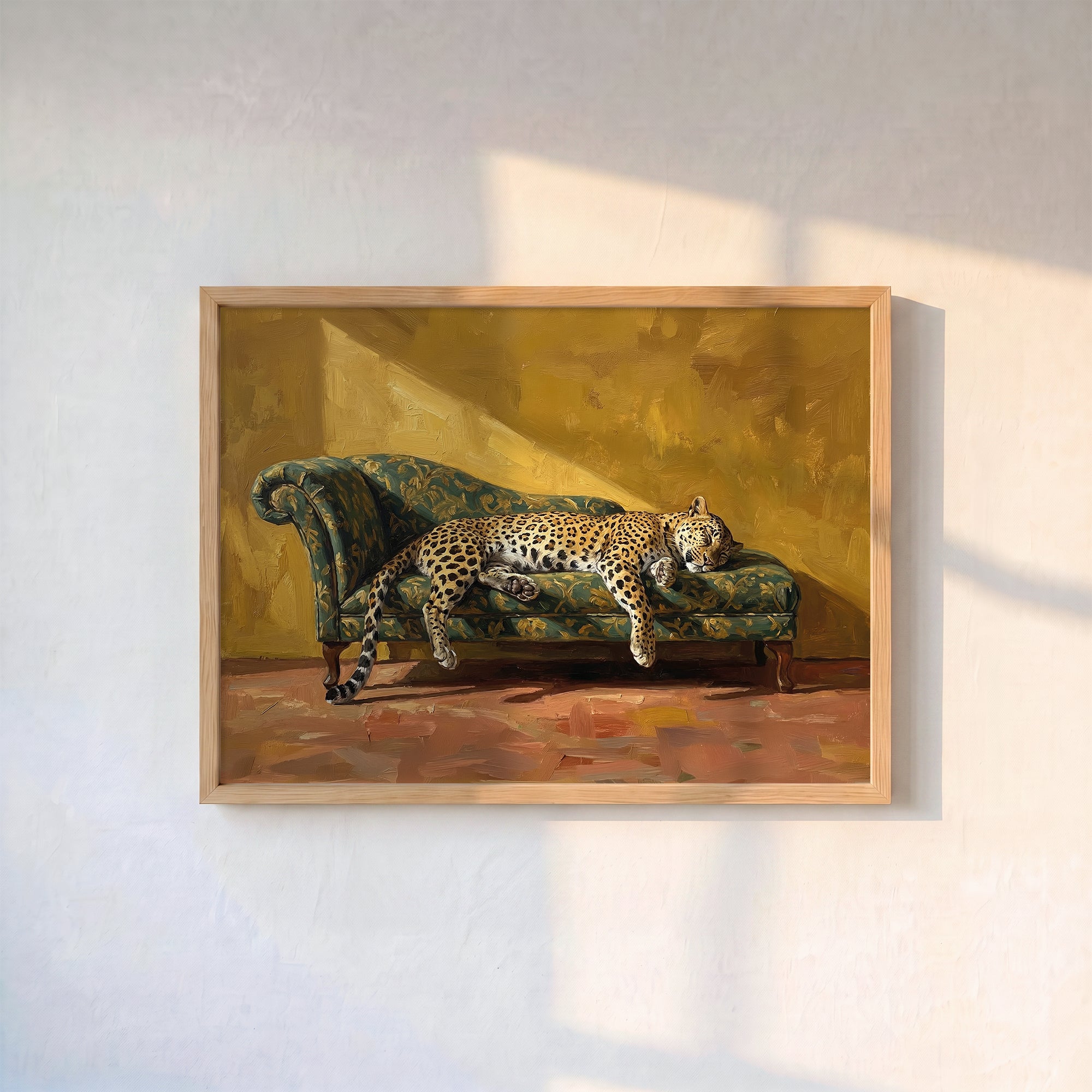"Kanepede Uyuyan Leopar" Poster Baskı