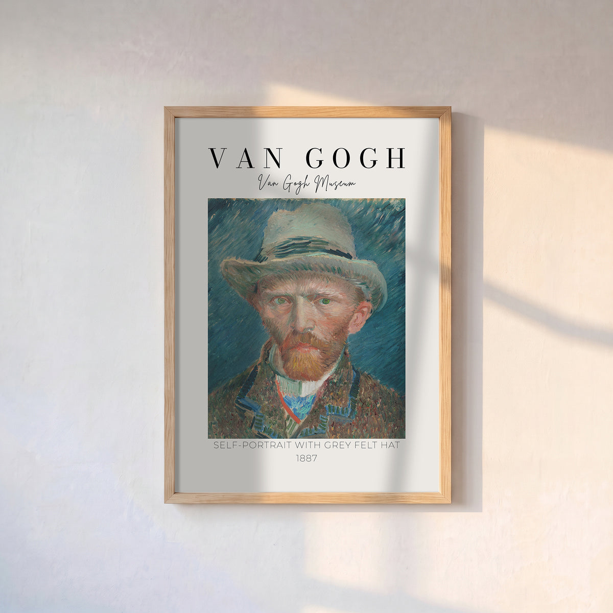 Vincent Van Gogh – "Gri Keçe Şapkalı Otoportre" Müze Poster Baskı