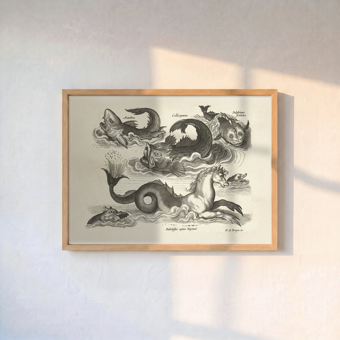 Fantastik Deniz Yaratıkları Gravürü-16. Yüzyıl Mitolojik Deniz Canlıları Poster Baskı