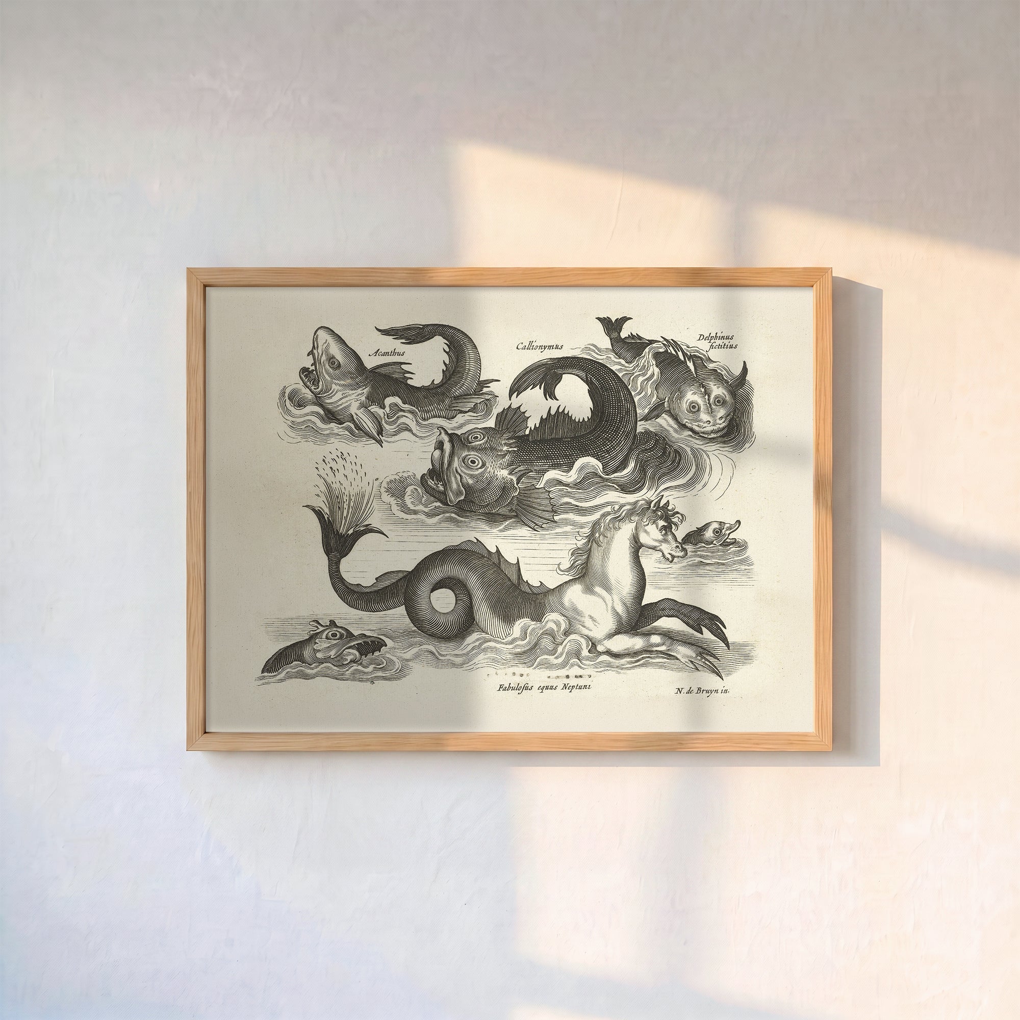 Fantastik Deniz Yaratıkları Gravürü-16. Yüzyıl Mitolojik Deniz Canlıları Poster Baskı
