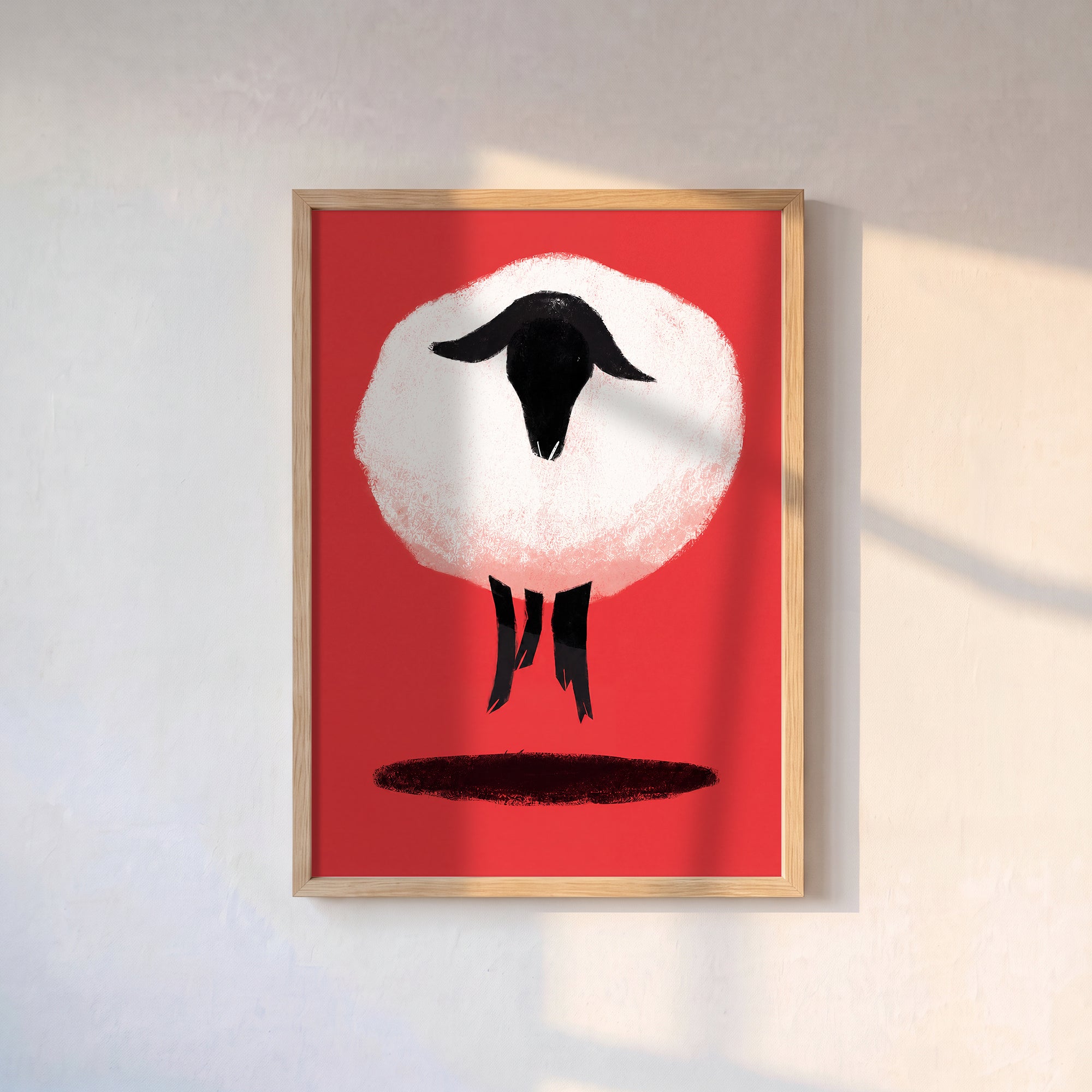 Kırmızı Koyun Poster Baskı