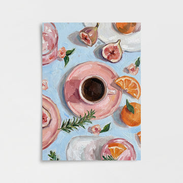 Pembe Kahve Molası Poster Baskı