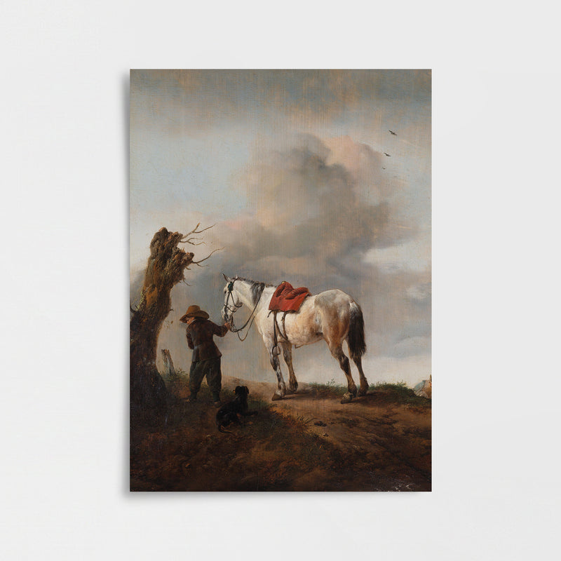 Philips Wouwerman - Gri At Poster Baskı