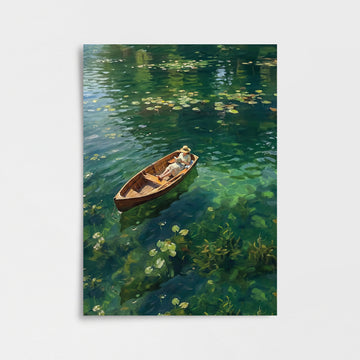 "Yeşil Göl Üzerinde Sandal" Poster Baskı