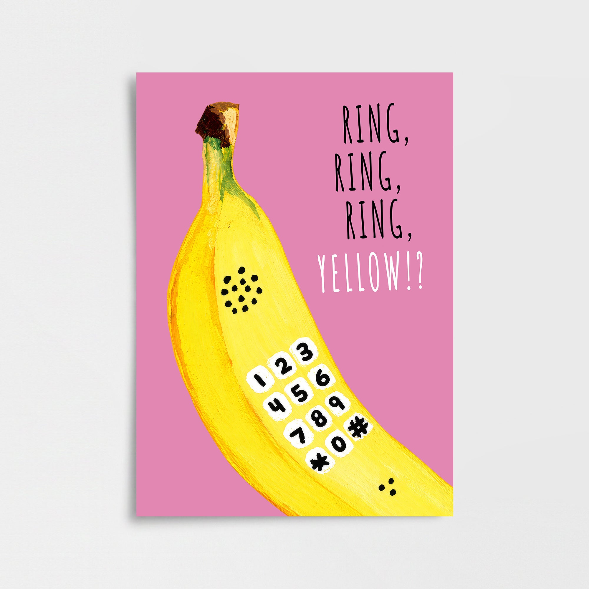 “RING, RING, YELLOW!” Muz Telefon Poster Baskı