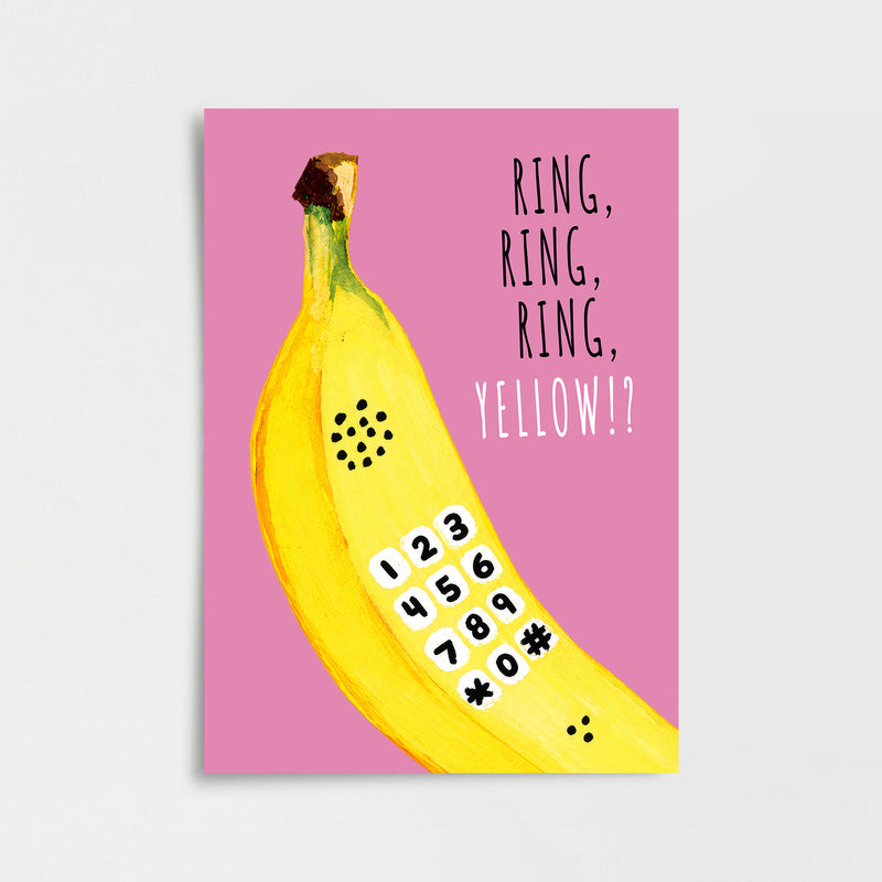 “RING, RING, YELLOW!” Muz Telefon Poster Baskı