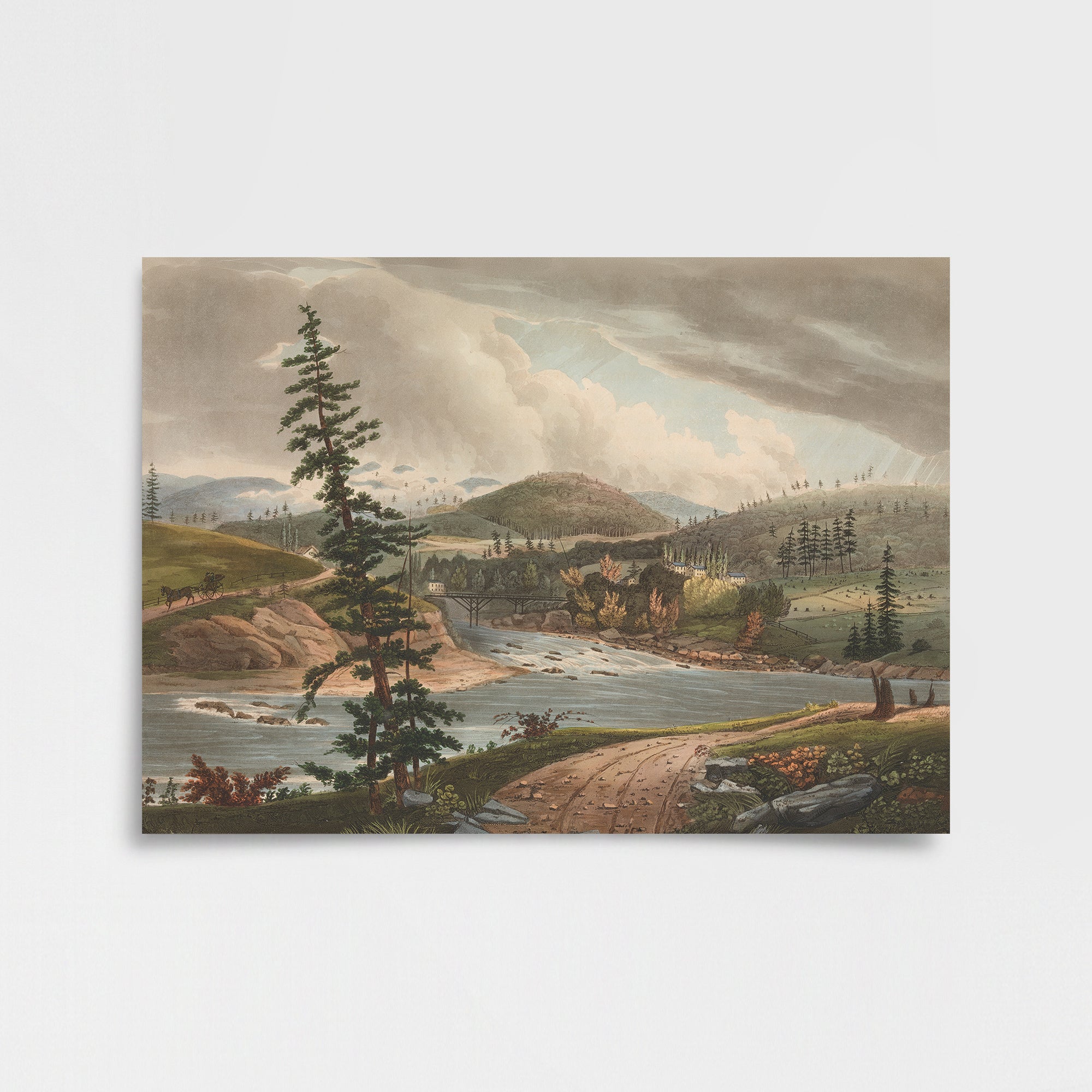 William Guy Wall - Sacandaga ve Hudson Nehirlerinin Birleşimi Poster Baskı