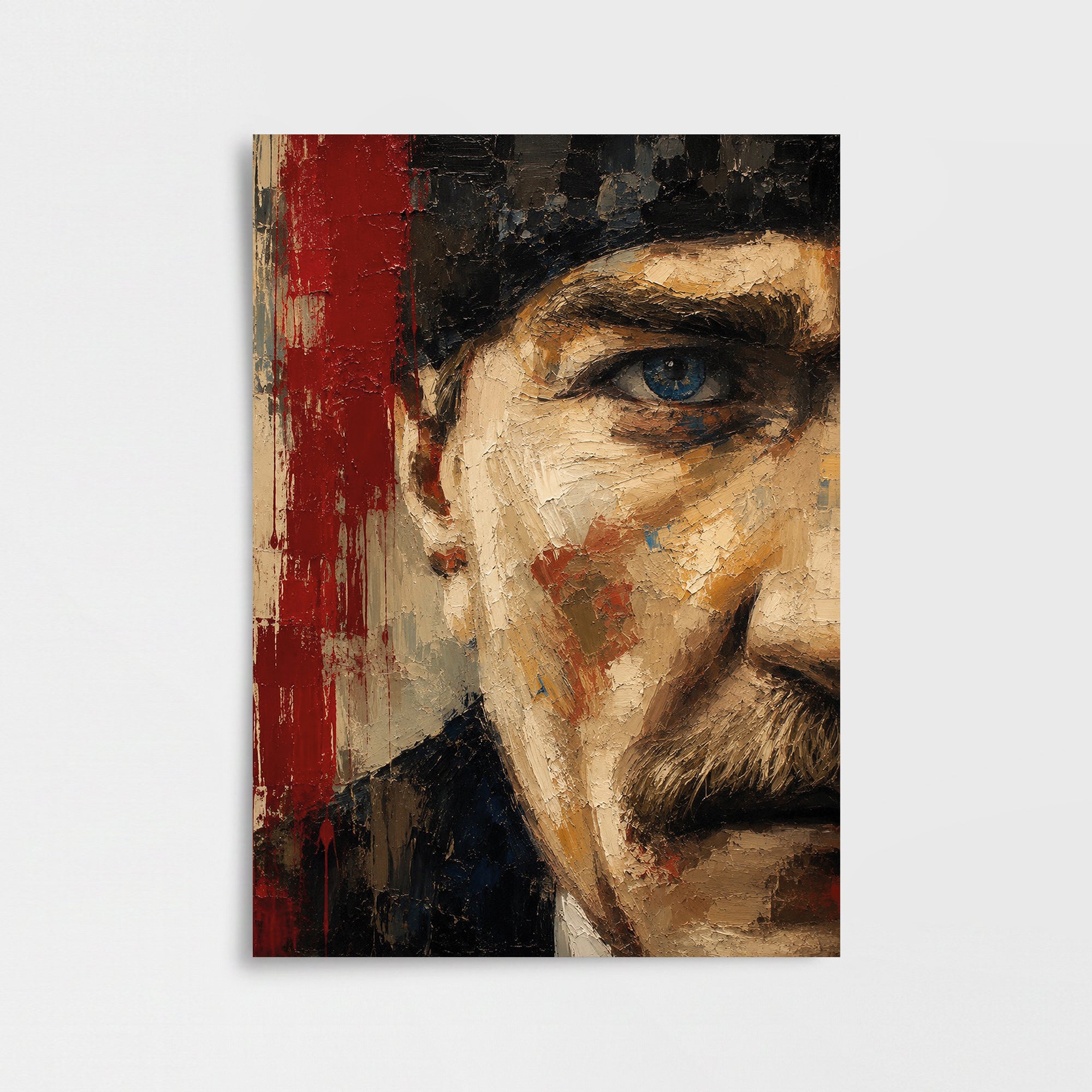 Mustafa Kemal Atatürk Kırmızı Detaylı Portre Poster Baskı