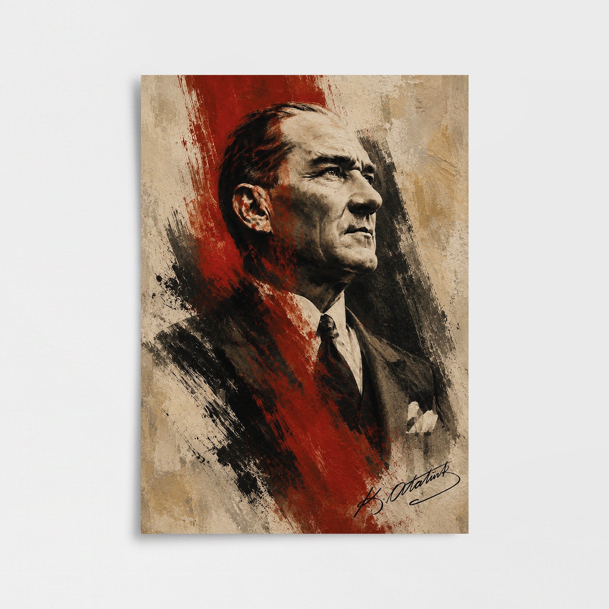 Mustafa Kemal Atatürk İmzalı Portre Poster Baskı