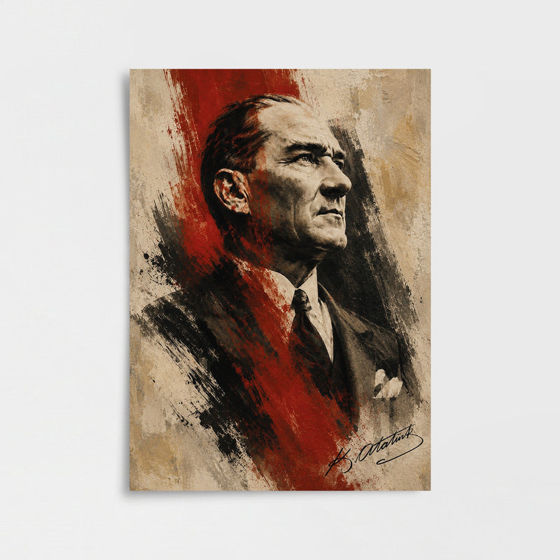 Mustafa Kemal Atatürk İmzalı Portre Poster Baskı