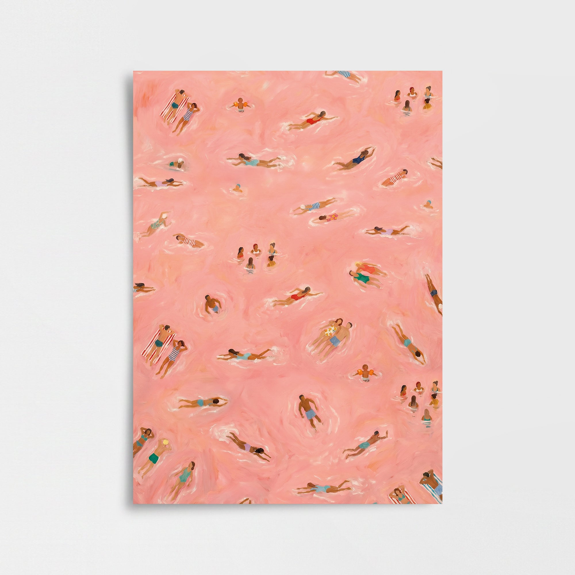 Pembe Sularda Yüzenler Poster Baskı