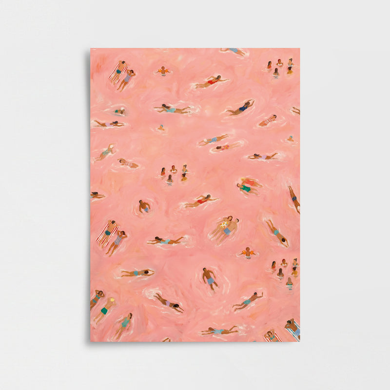 Pembe Sularda Yüzenler Poster Baskı