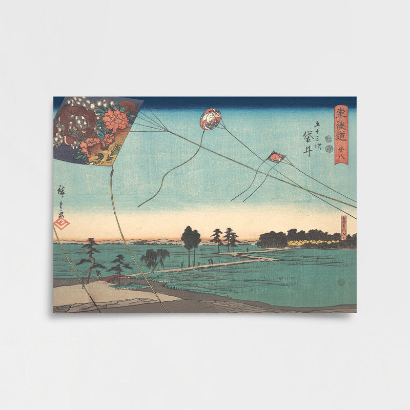 Hiroshige – Fukuroi Uçurtmaları Poster Baskı