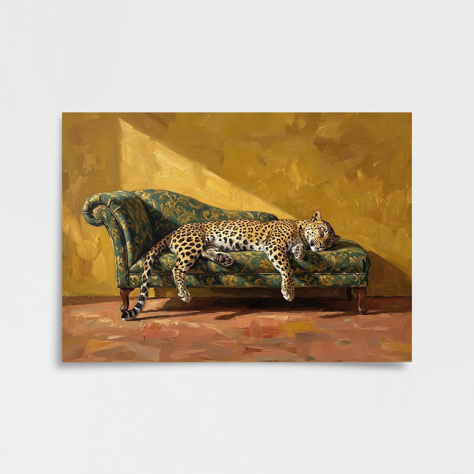 "Kanepede Uyuyan Leopar" Poster Baskı
