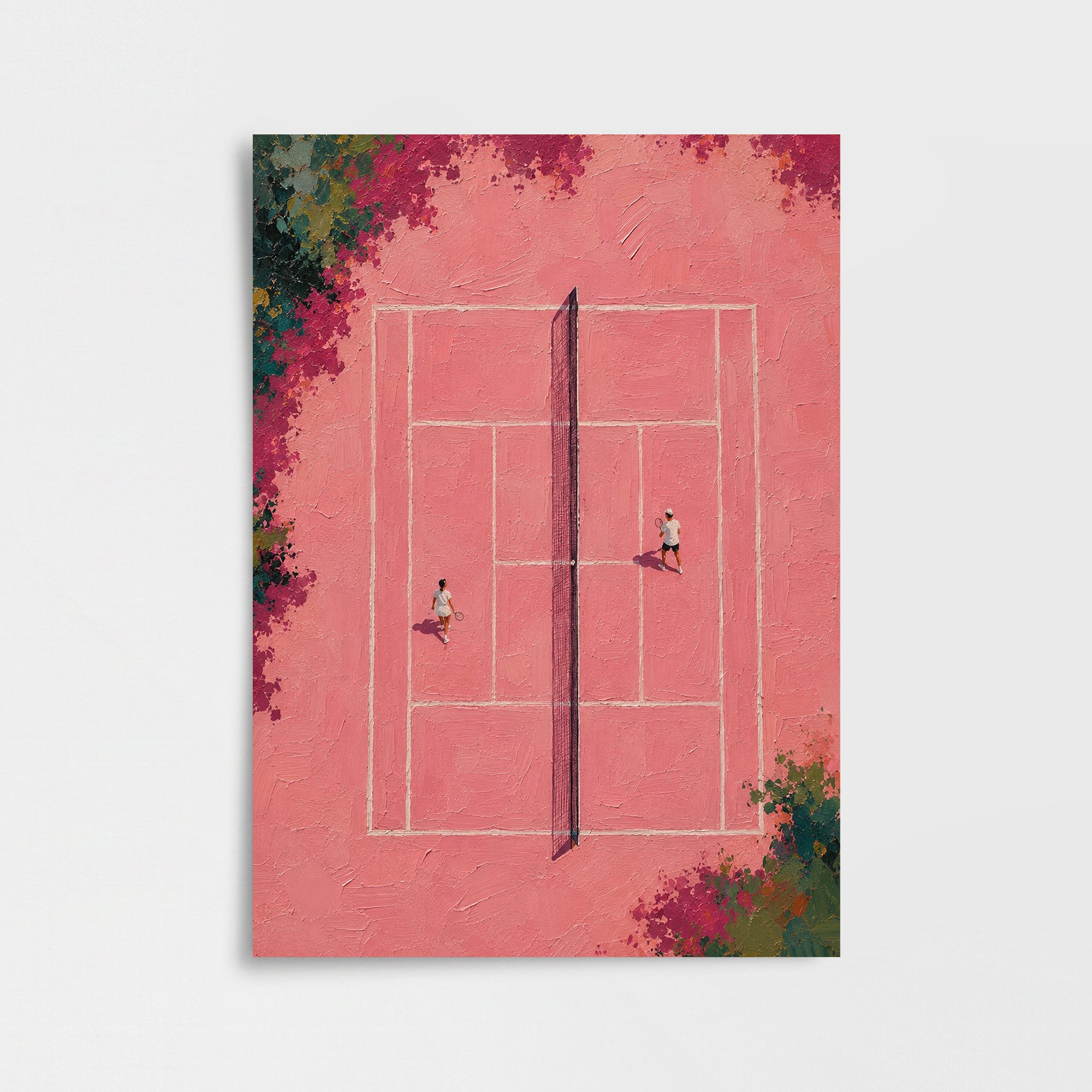 Pembe Kortta Tenis Poster Baskı