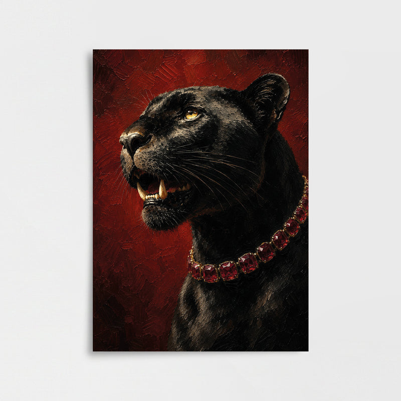 Kırmızı Mücevherli Panter Poster Baskı