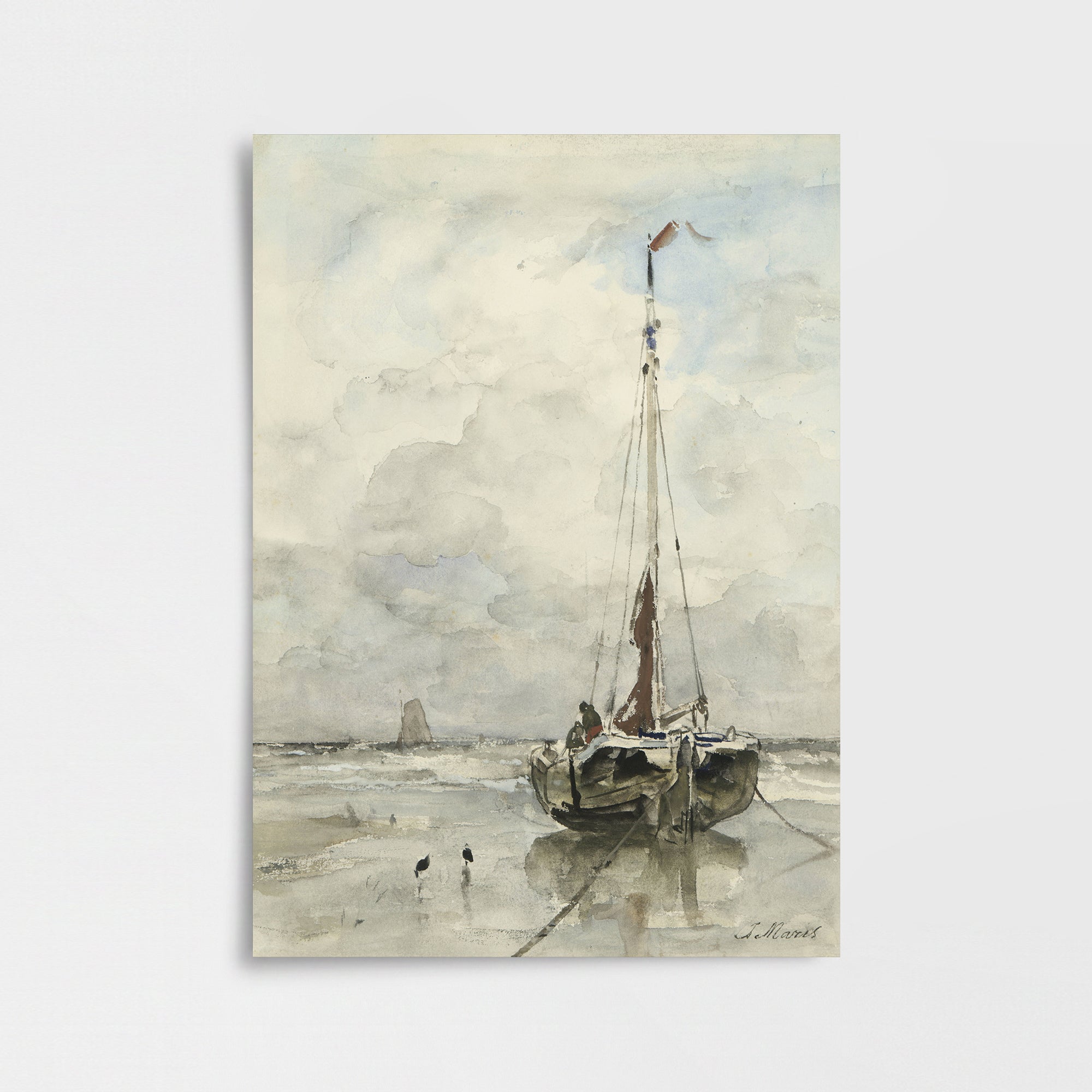Jacob Maris – Kıyıdaki Balıkçı Teknesi Poster Baskı