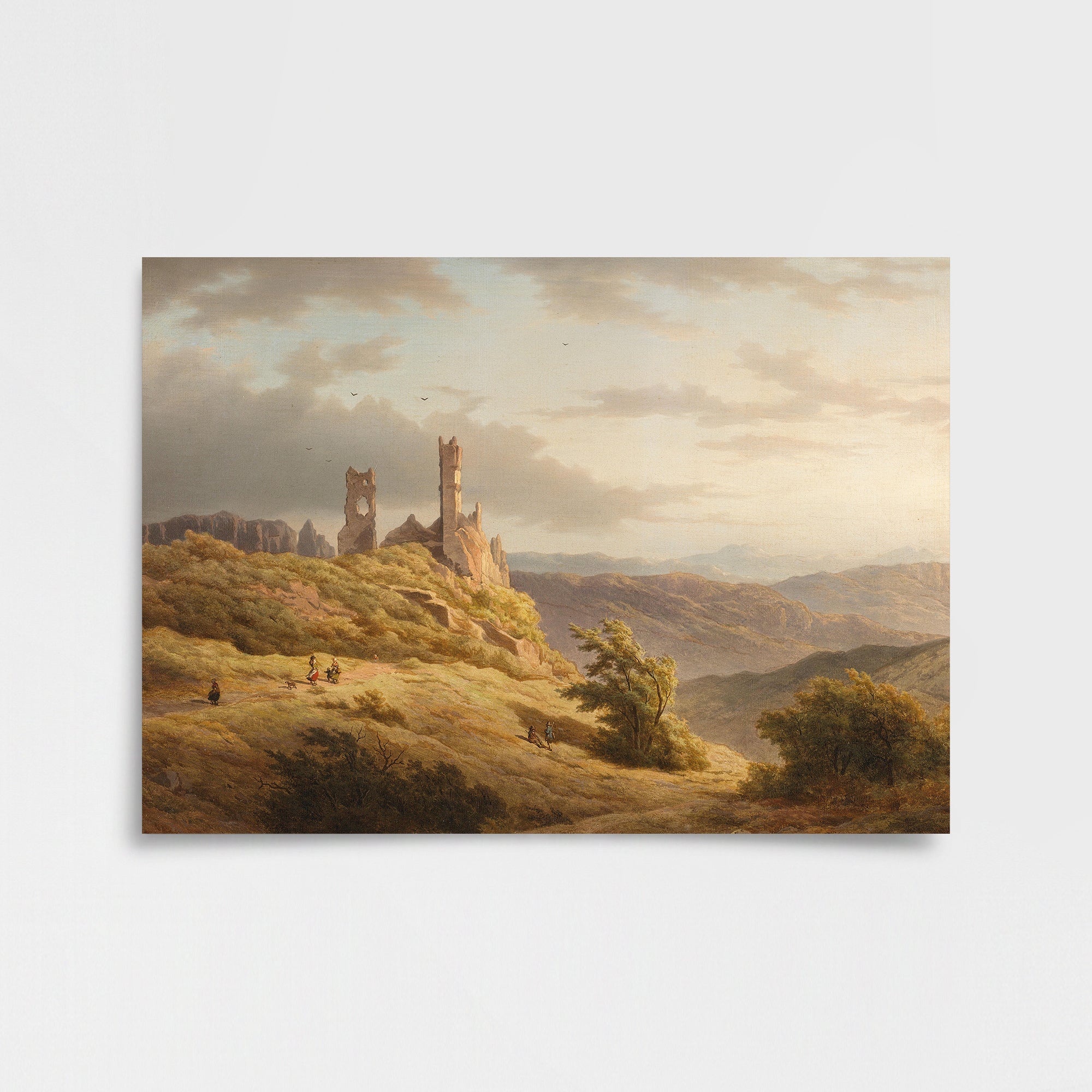 Louwrens Hanedoes – Harabeli Dağ Manzarası (1849) Poster Baskı
