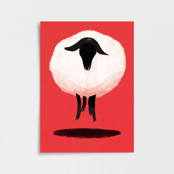 Kırmızı Koyun Poster Baskı