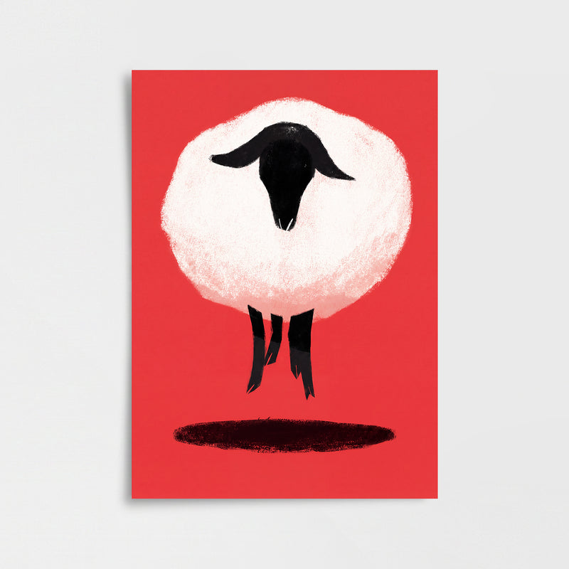 Kırmızı Koyun Poster Baskı