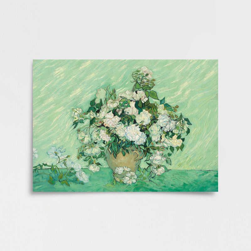 Van Gogh - Vazoda Beyaz Çiçekler Poster Baskı