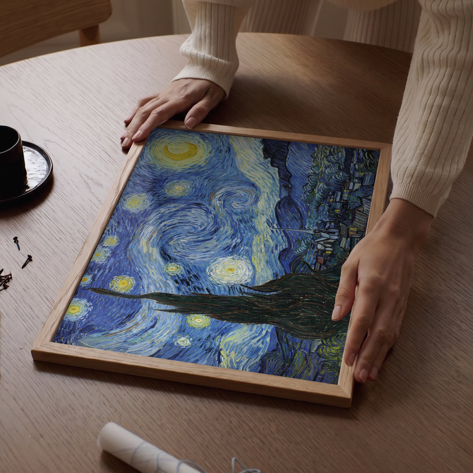 Vincent van Gogh – Yıldızlı Gece (1889) | Çerçeveli Duvar Posteri