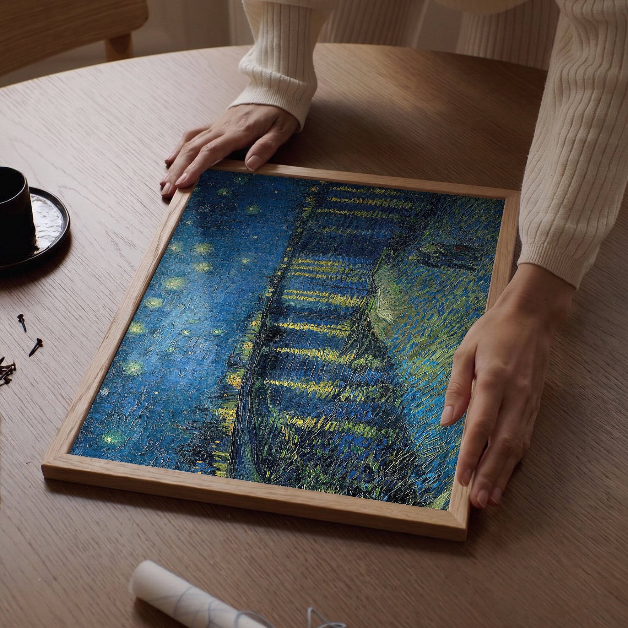 Van Gogh - Yıldızlı Gece Liman Manzarası Poster Baskı