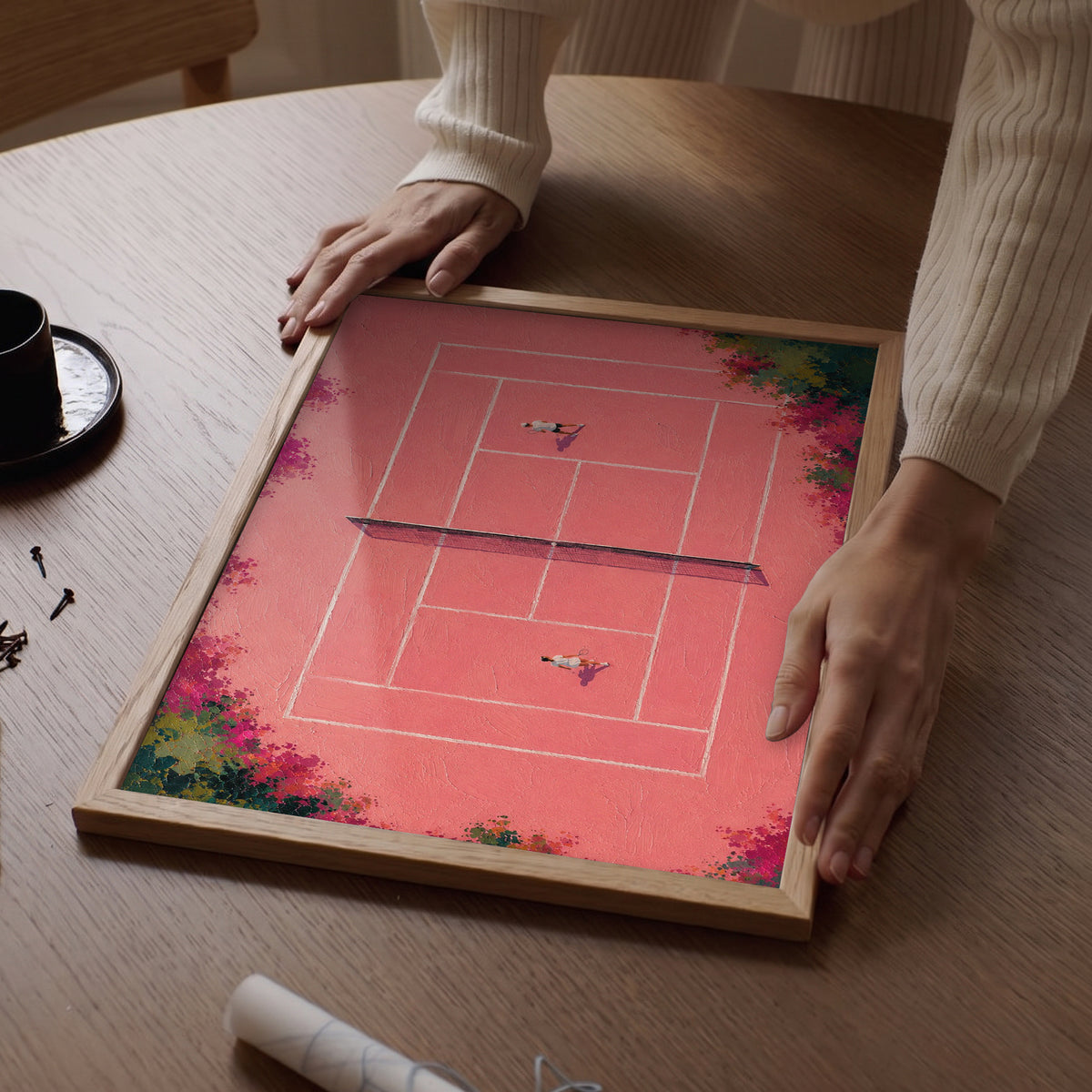 Pembe Kort Poster Baskı