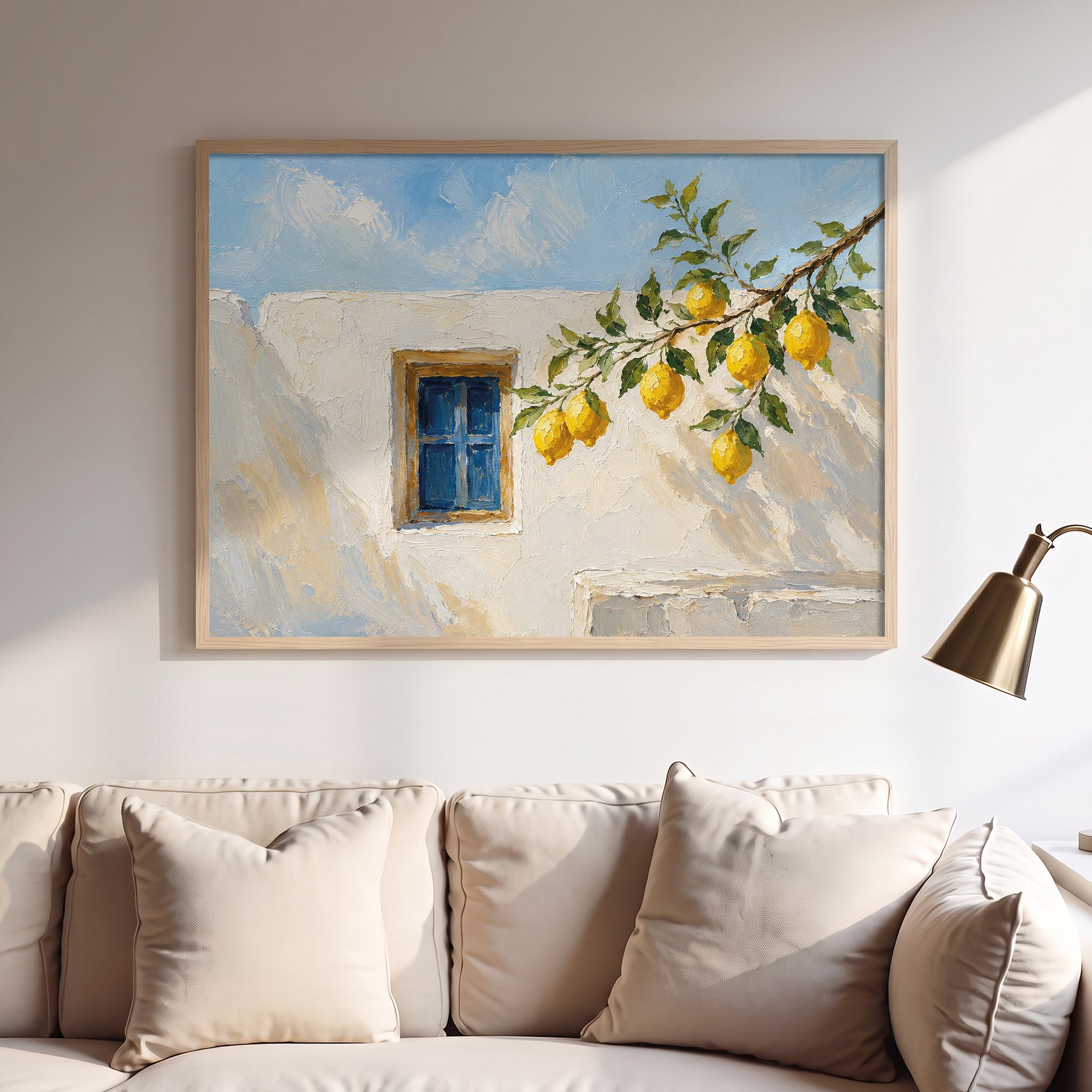Mavi Pencere ve Limonlar Poster Baskı
