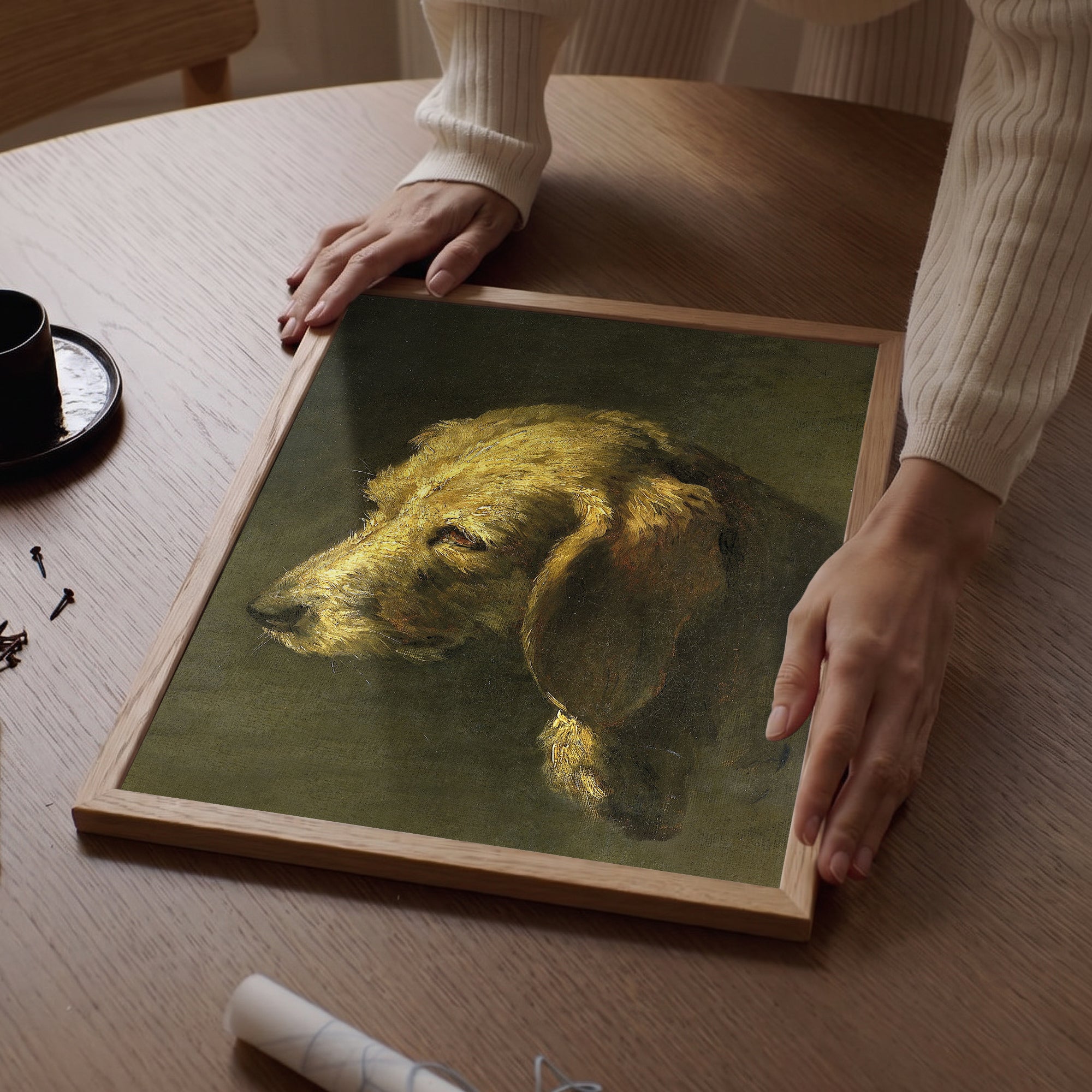 Nicolas Toussaint Charlet - Köpek Başı Poster Baskı