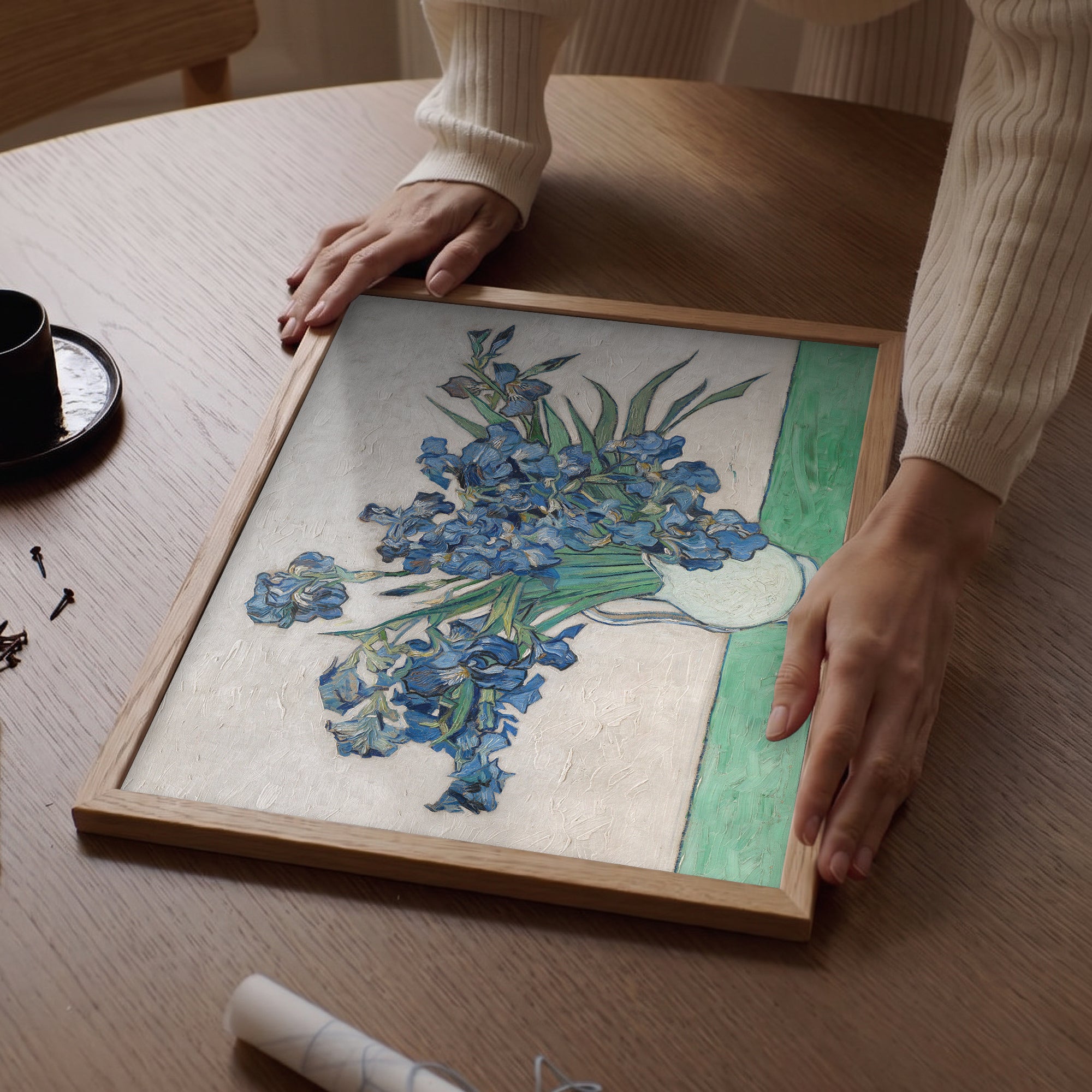 Van Gogh - Vazoda Mavi Süsen Çiçekleri (İrisler) Poster Baskı