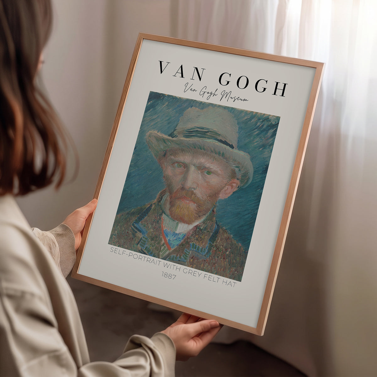 Vincent Van Gogh – "Gri Keçe Şapkalı Otoportre" Müze Poster Baskı
