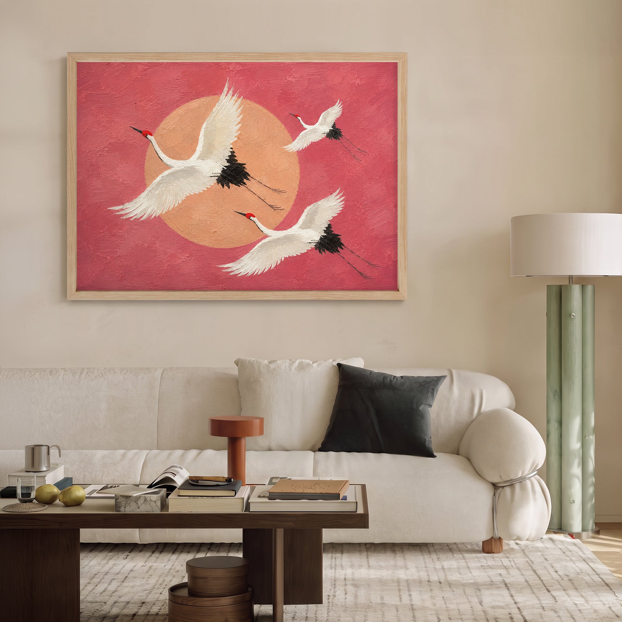 Güneşe Uçan Turnalar Poster Baskı