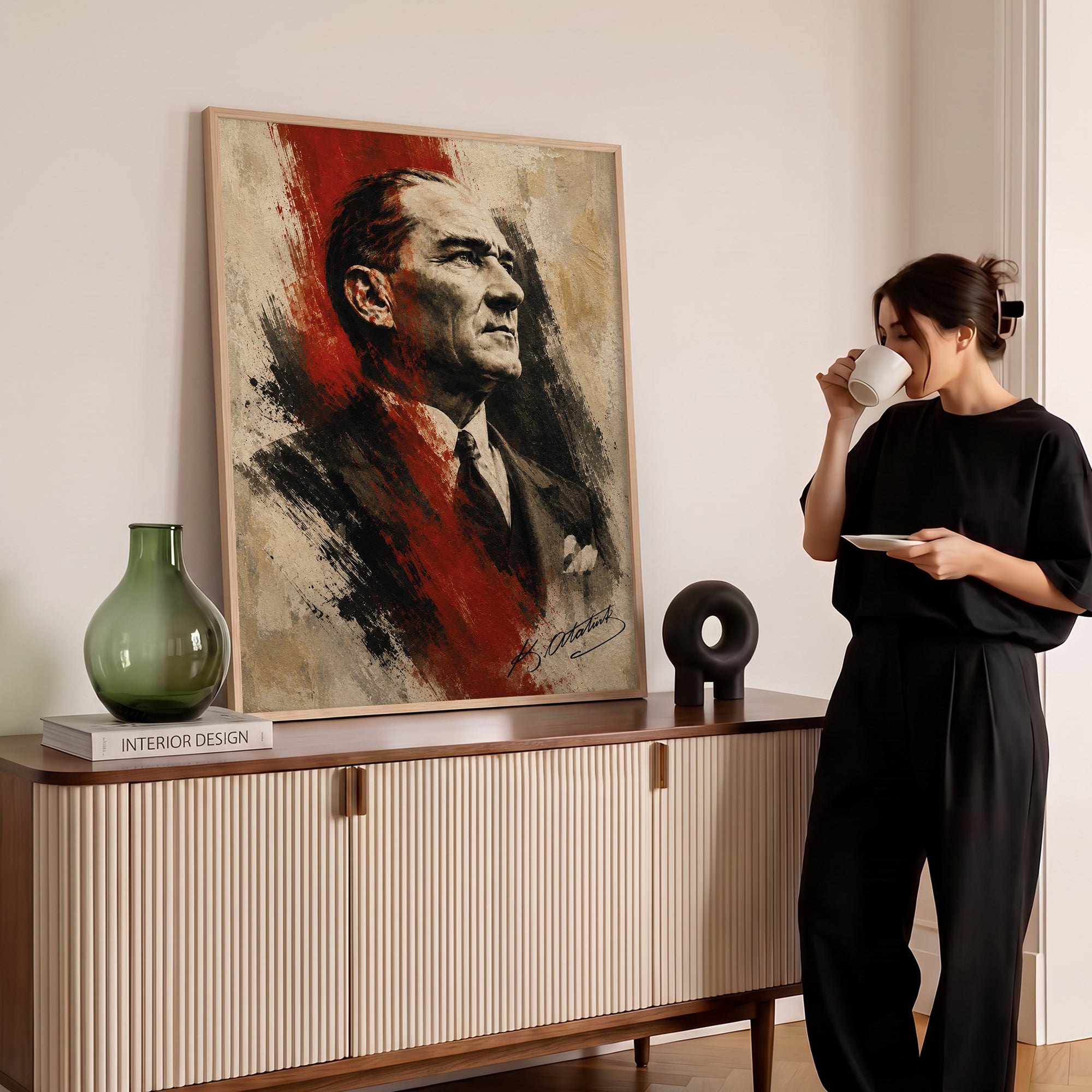 Mustafa Kemal Atatürk İmzalı Portre Poster Baskı