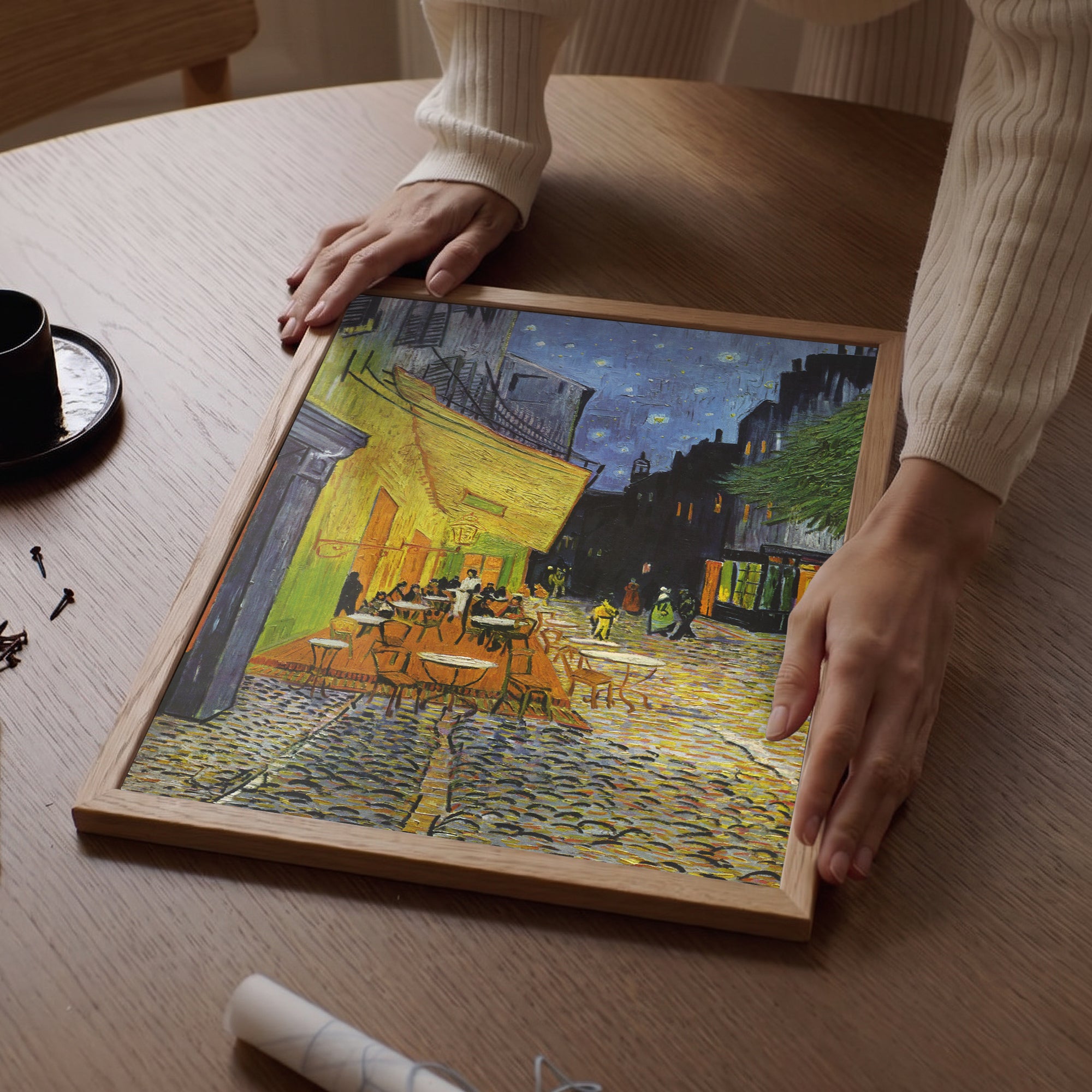 Van Gogh - Kafe Terasta Gece Poster Baskı
