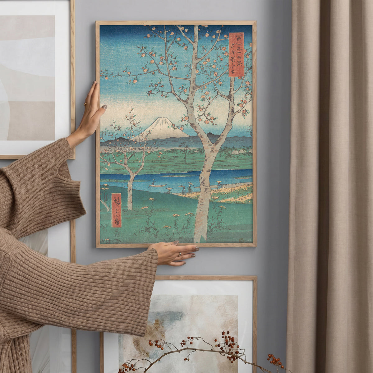 Hiroshige – Koganei’de Fuji Dağı Poster Baskı