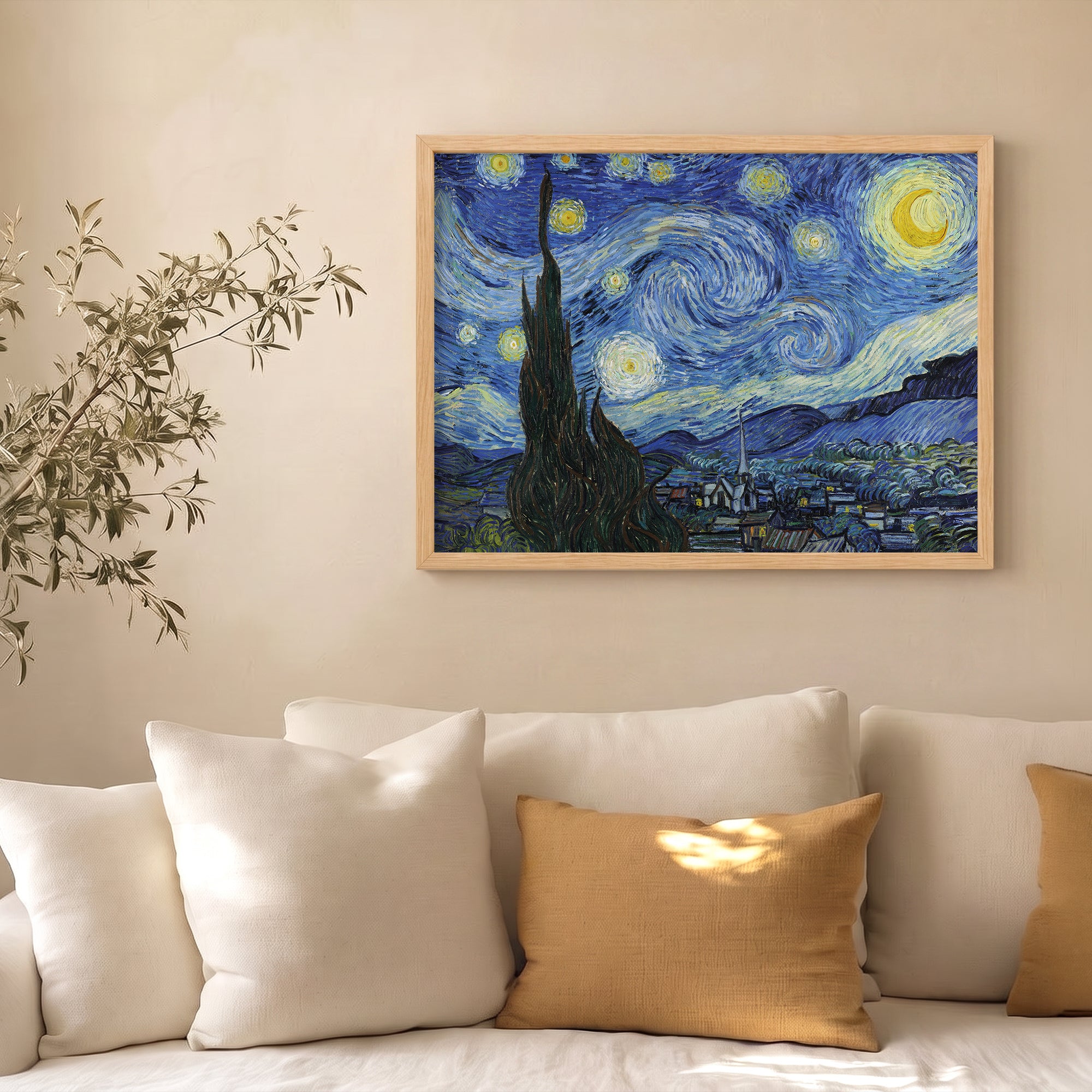 Vincent van Gogh – Yıldızlı Gece (1889) | Çerçeveli Duvar Posteri