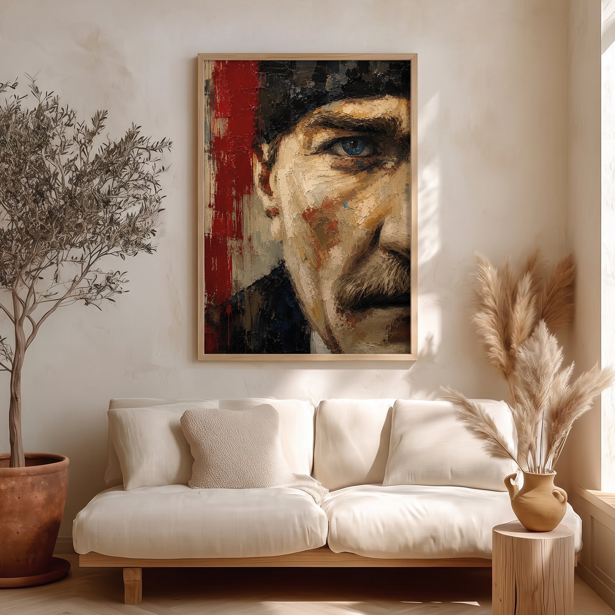 Mustafa Kemal Atatürk Kırmızı Detaylı Portre Poster Baskı