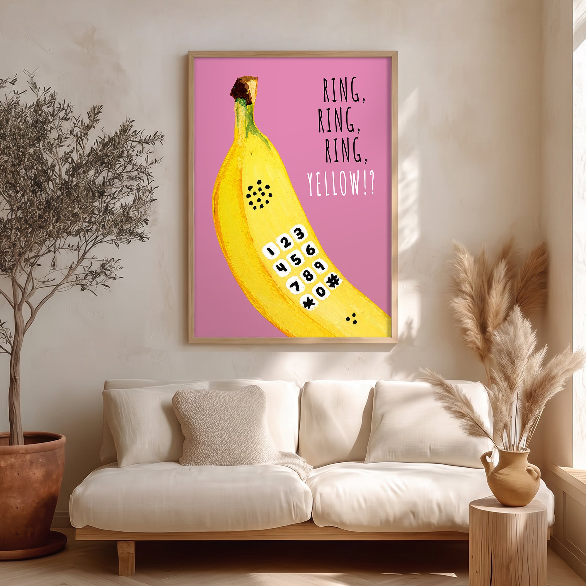 “RING, RING, YELLOW!” Muz Telefon Poster Baskı