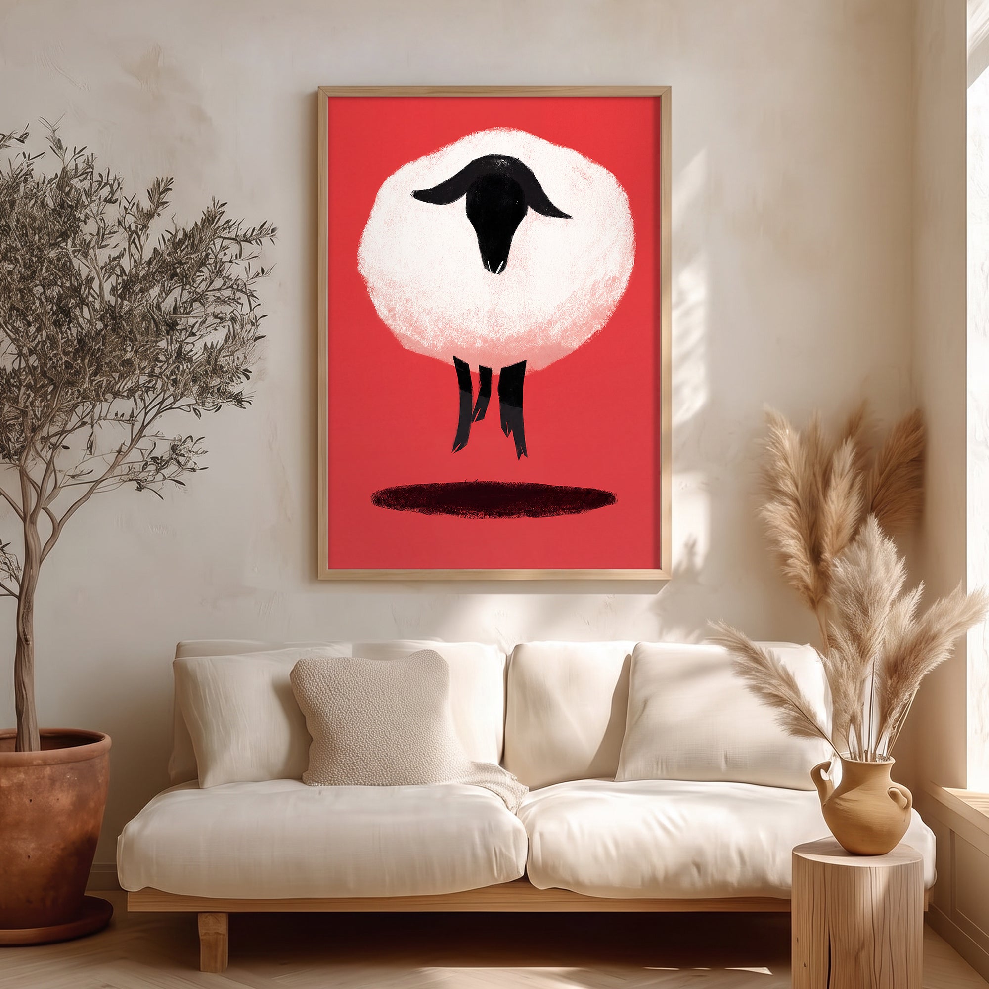 Kırmızı Koyun Poster Baskı