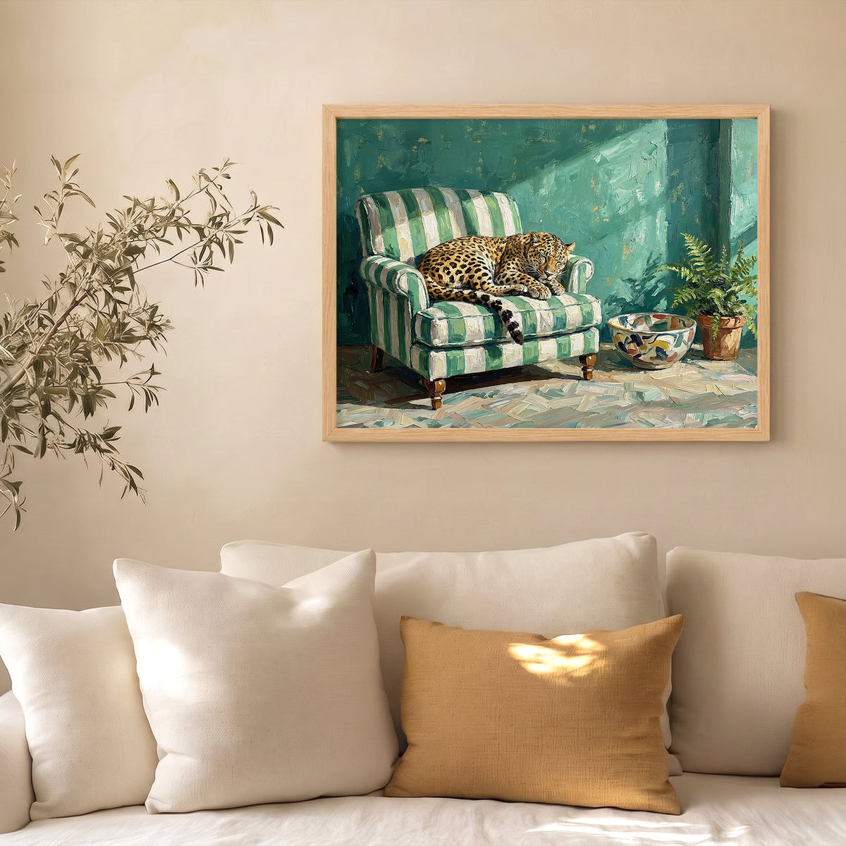 Dinlenen Leopar Poster Baskı