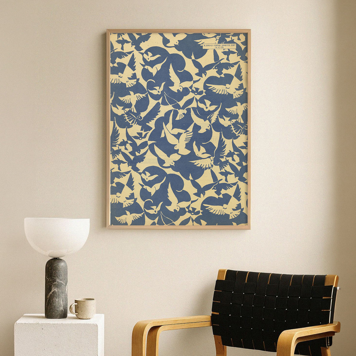 Art Deco Kuşlar Poster Baskı