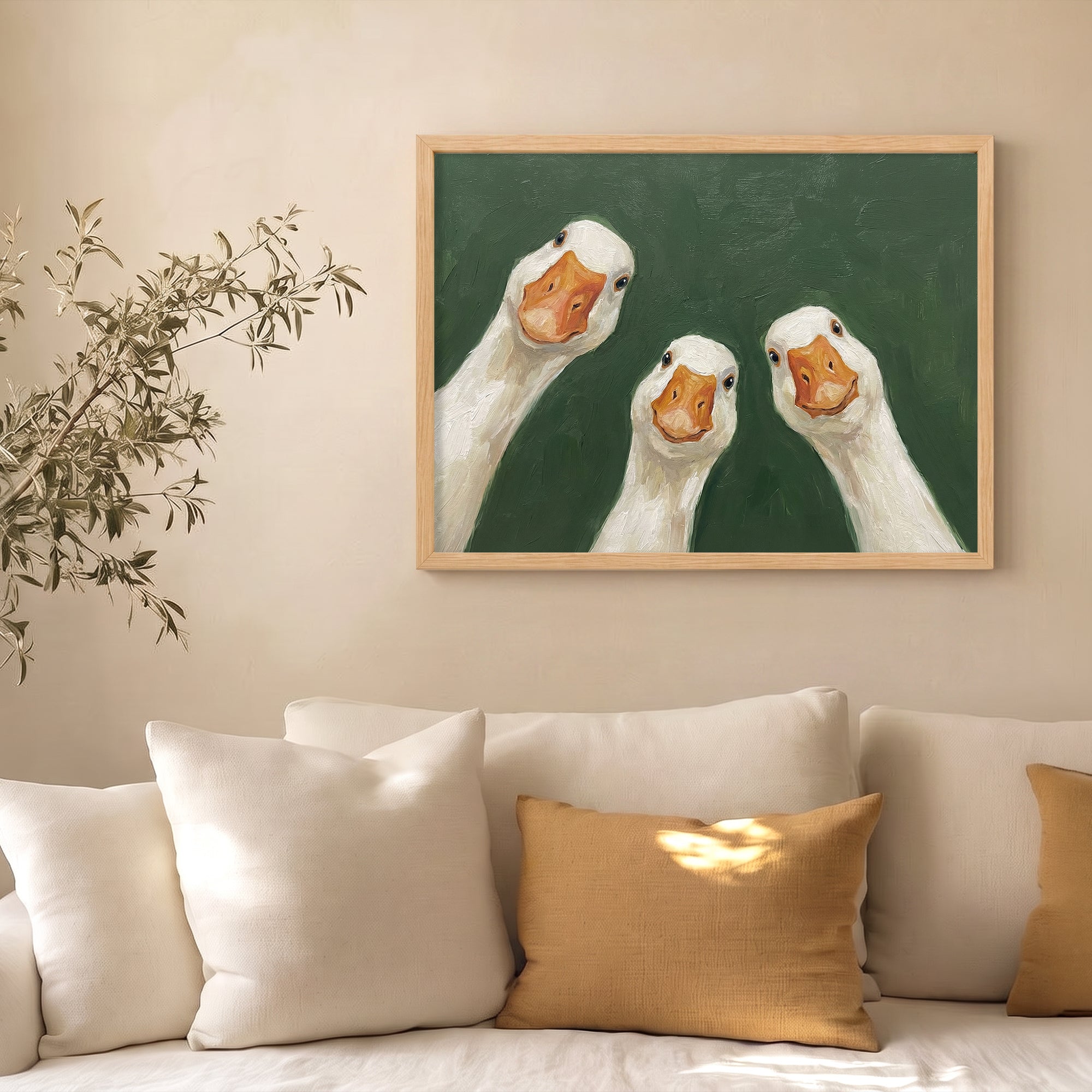 Üç Beyaz Kaz Poster Baskı