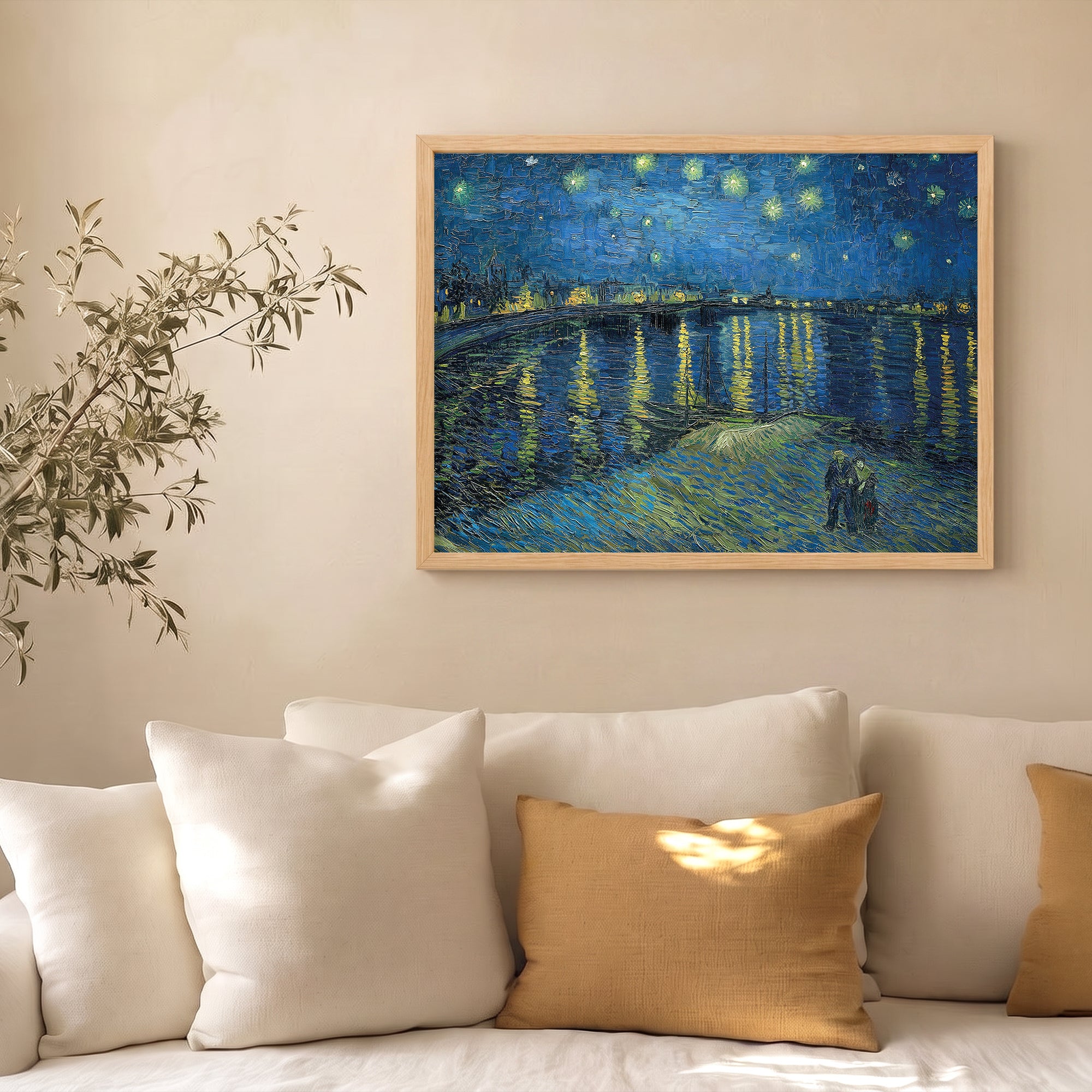 Van Gogh - Yıldızlı Gece Liman Manzarası Poster Baskı