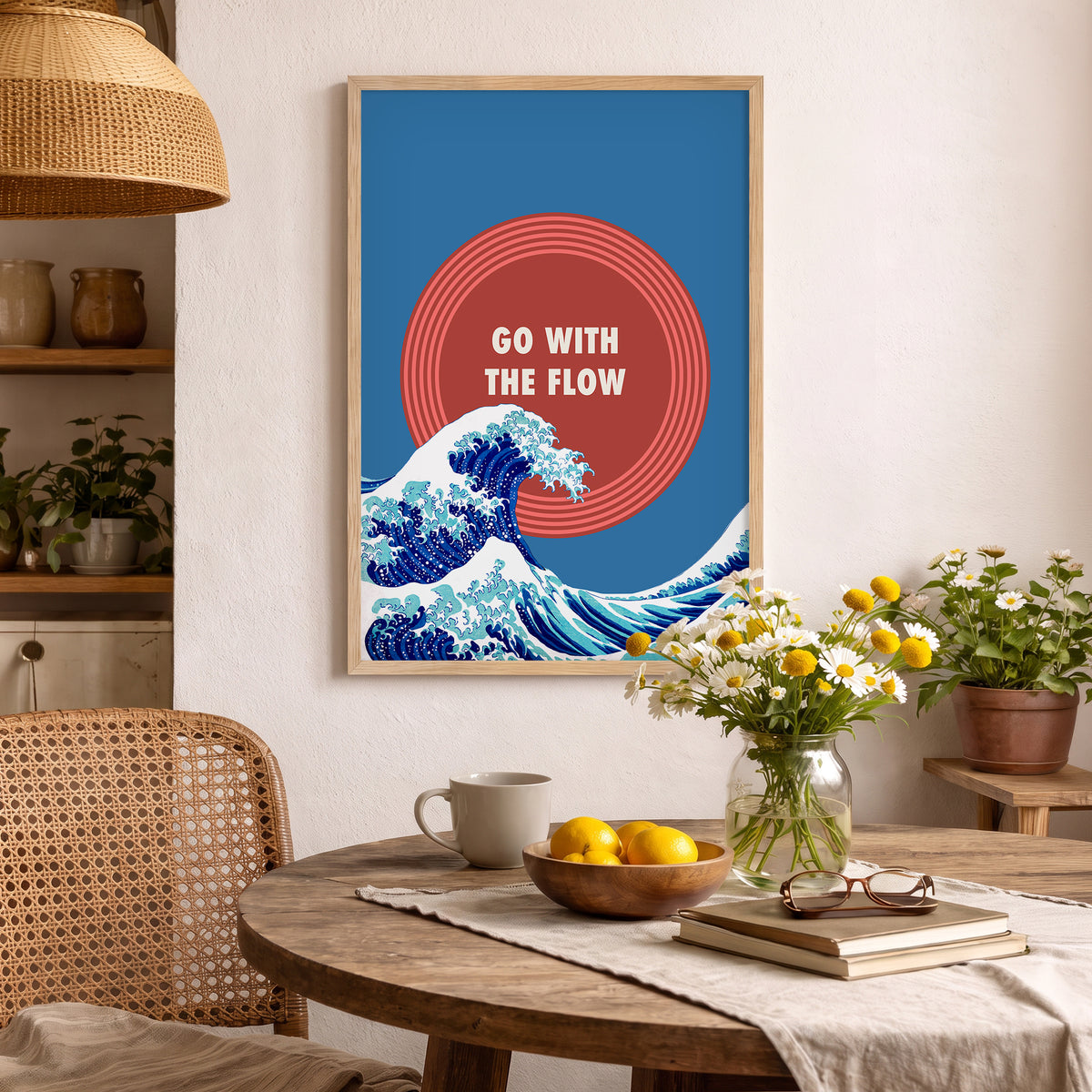 Go With The Flow Poster Baskı