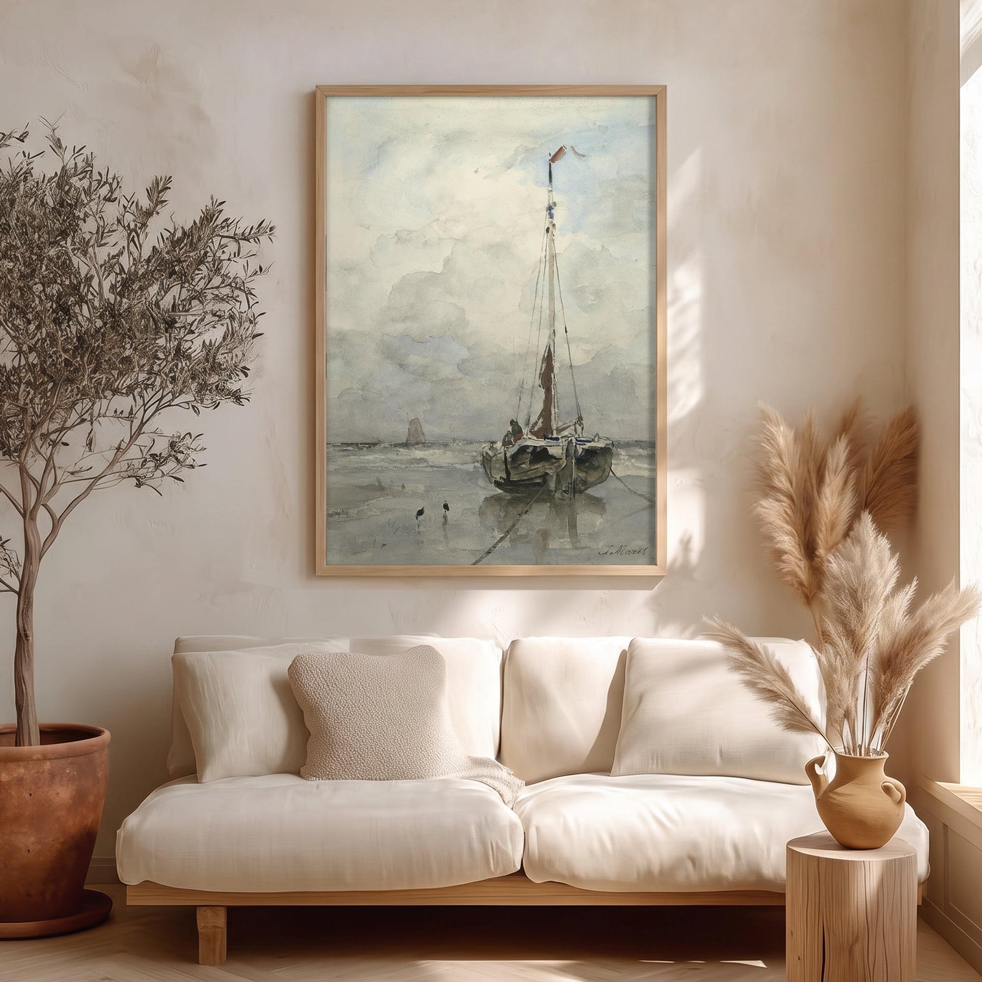 Jacob Maris – Kıyıdaki Balıkçı Teknesi Poster Baskı